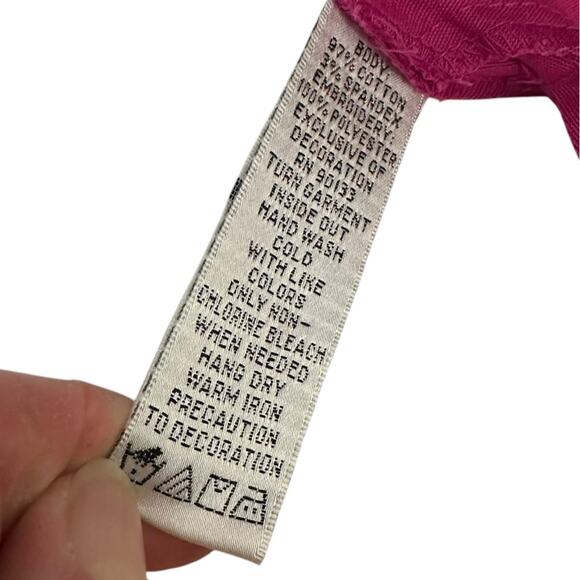 Quacker Factory Jacket Floral Butterfly Embroidered Full Zip Hot Pink Size Large - Picture 9 of 10